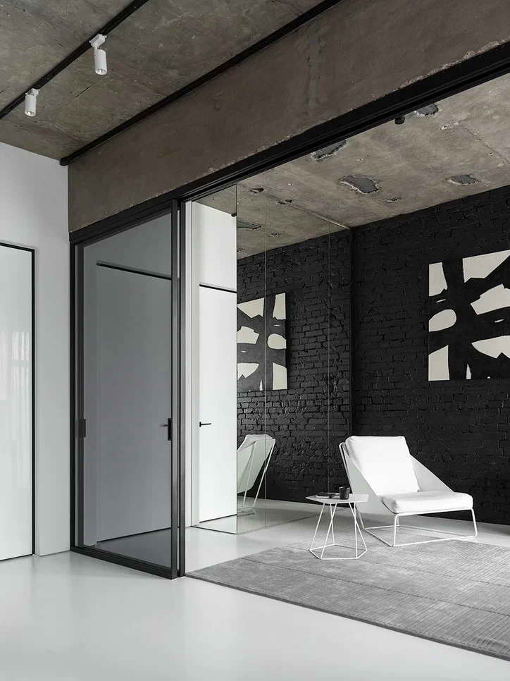 стеклянная перегородка, дизайн интерьера Geometrix Design