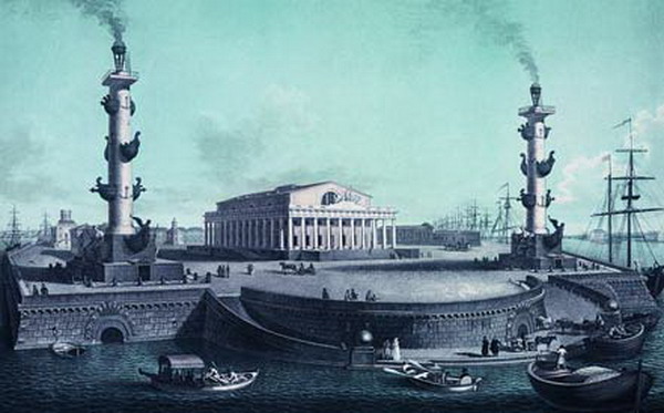 ансамбль Стрелки Васильевского острова, архитектор Тома де Томон