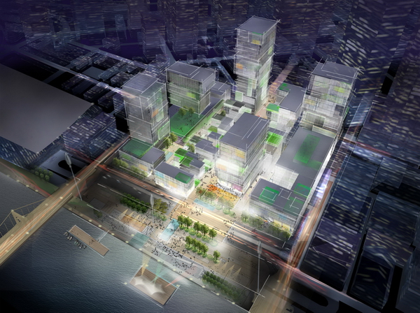 Комплекс RiverParc в Питтсбурге, ночной вид