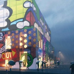 MVRDV мурал в дождь