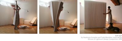 Soft Light
Проект, победивший в конкурсе Lightouch - Soft Light, проходившем в 2003 году. Авторы: Stephanie Forsythe  и Todd MacAllen
Информацию о конкурсе 2007 года смотрите [url=http://www.forma.spb.ru/Comp_design/Comp-Lightouch.shtml] здесь[/url] 
Keywords: Light