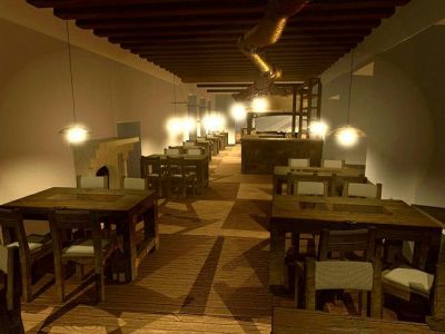 Столы для посетителей в  баре "Olde Lubek"
Keywords: ресторан интерьер зала