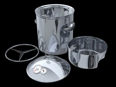 SLK - pot
Автомобильный дизайн сегодня актуален как никогда и все больше проникает в дом. Подобно любимому и дорогому авто, кастрюля тоже может быть символом статуса и предметом гордости. К тому же она обнаруживает явные признаки любимого бренда — фирменный знак MERCEDES. Это подстегнет тех, кто только мечтает об обладании авто, польстит счастливым владельцам и расширит влияние самой компании. Вещь дорогая и по материалу и по исполнению. Высококачественная сталь, капсульное дно, хорошо хранящее тепло. Обтекаемые термостойкие ручки автомобильного дизайна. На крышке — наглядная приборная панель, датчик температуры и таймер, а значит агрегат «легок в управлении» — сам помогает готовить. Благодаря съемному дуршлагу и тяжелой, плотно пригнанной крышке кастрюлю можно использовать как пароварку. Здоровое питание поднимает качество жизни, а значит и самооценку. Бытовые заботы, нетипичные для мужчины становятся элементом престижа. Серию можно расширить, сохраняя фирменный стиль MERCEDES. 
