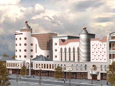 фасад торгового комплекса в Саратове
Фасад торгового комплекса в Саратове. Архитекторы: Синий А.Т., Мараева E.Ю.
