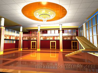 Интерьер фойе
Интерьер центрального фойе Краснодарского краевого театра кукол, эскизное решение. В настоящее время проект реализован
Keywords: архитектура