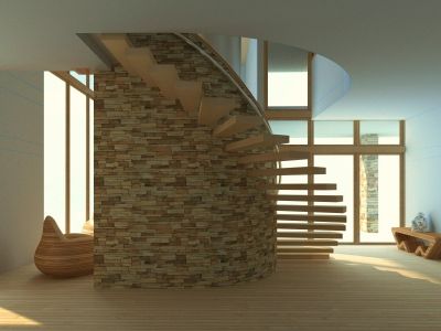 лестница 2
с обратной стороны каменной части лестницы расположен островной камин

