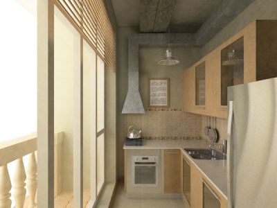 Кухня
Узкая кухня в жилой квартире на Кутузовском проспекте (Москва).  www.domarch.ru
Keywords:  проект Евгения Докучаева