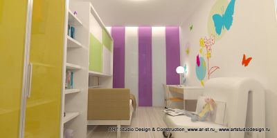 интерьер детской комнаты
Стены в детской покрыты краской Idea Paint, которая имитирует поверхность маркерной доски. Поэтому на ней можно рисовать! Затем стереть все и нарисовать что-то новое. 
Keywords: ART Studio Design & Construction