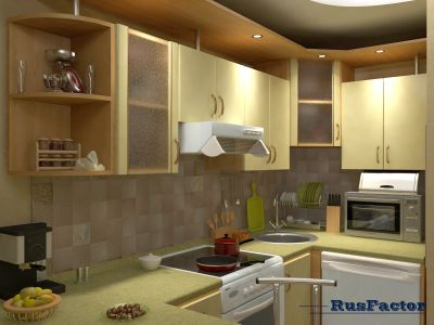 кухня в тещиной квартире, рабочая зона, визуализировано с натуры
