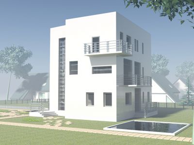 TW-FJ-HOUSE вид1
боковой и дворовый фасады 
