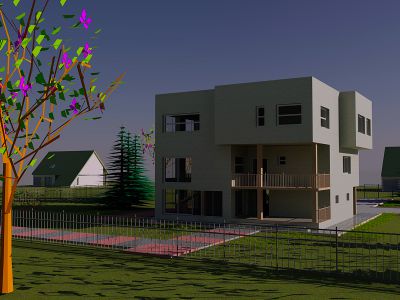 перспектива из глубины улицы, TW-MK-HOUSE 

