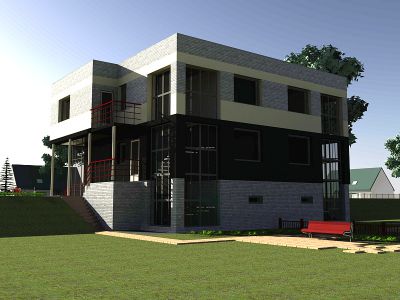 Вид с фрагментом благоустройства, TW MT HOUSE
